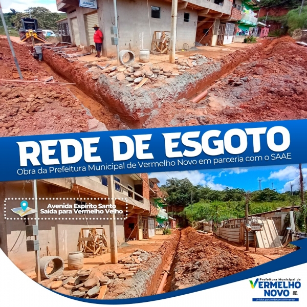 Construção de rede coletora de esgoto atende reivindicação antiga de moradores.