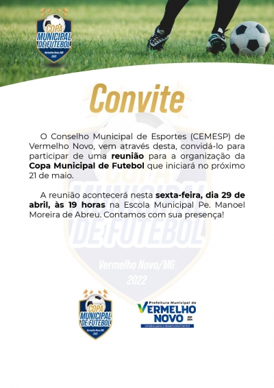 CONSELHO MUNICIPAL DE ESPORTES (CEMESP) CONVIDA AOS INTERESSADOS.